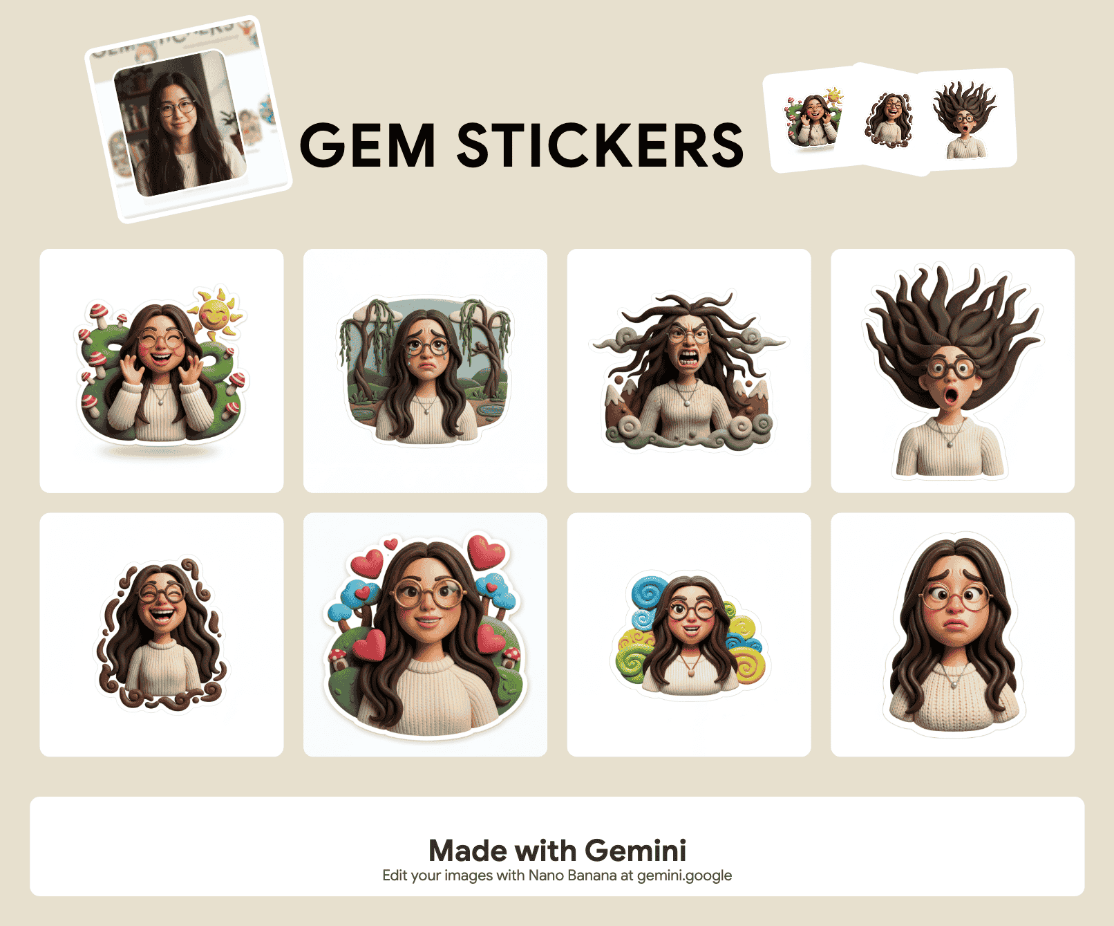9 Viral Gemini Stickers Made with Nano Banana Templates