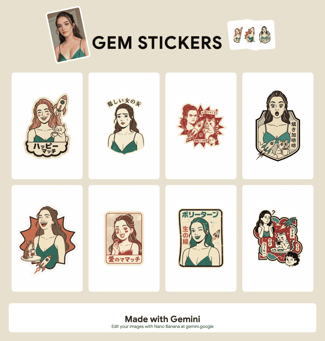 9 Viral Gemini Stickers Made with Nano Banana Templates