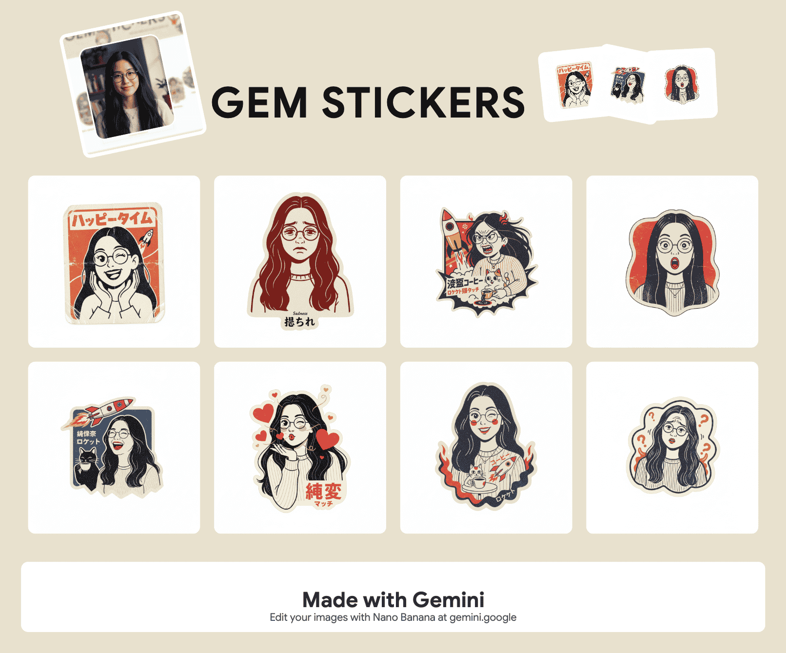 9 Viral Gemini Stickers Made with Nano Banana Templates