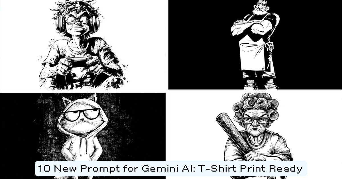 10 New Prompt for Gemini AI: T-Shirt Print Ready