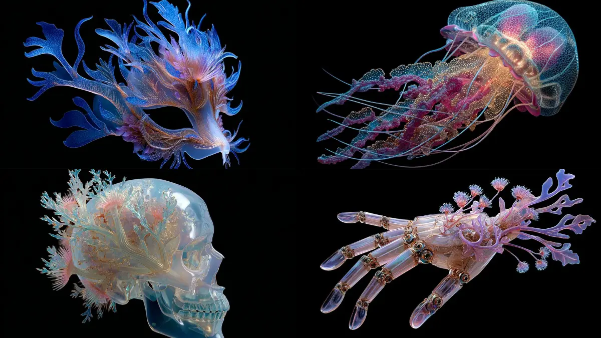 10 Viral AI Photo Editing Prompts: Bioluminescent Coral-Tech