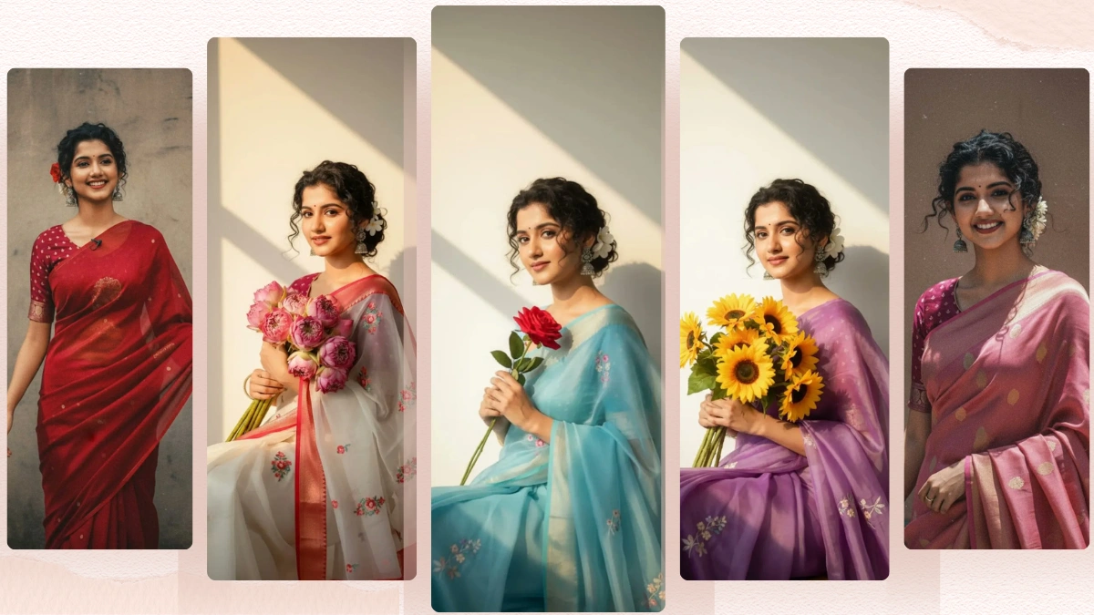gemini ai photo prompt copy paste trending girl saree